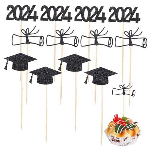 KONTONTY 1 Satz Graduation Cake Topper Teilig Schwarz Abschluss Kuchendekoration mit und Diplomen Essbare Cake Picks für Abschlussfeiern und Mottopartys KONTONTY 1 Satz Graduation Cake Topper Teilig Schwarz Abschluss Kuchendekoration mit und Diplomen Essbare Cake Picks für Abschlussfeiern und Mottopartys von KONTONTY