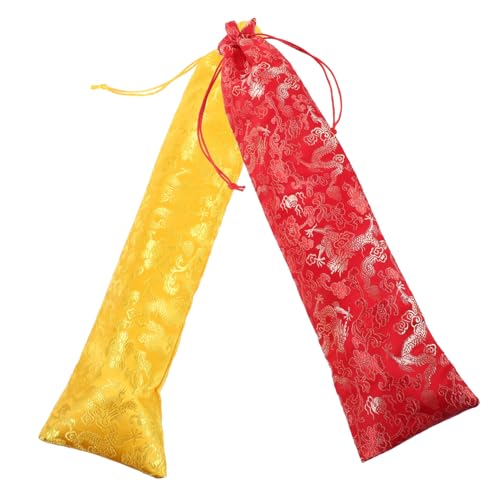 KONTONTY 1 Satz Kalligraphie Aufbewahrungstaschen Robuste Scroll Pouches Für Hochzeiten Ausstellungen Und Zuhause Mit Traditionellem Chinesischen Design Leuchtendes Gelb Rot 2 Stück von KONTONTY