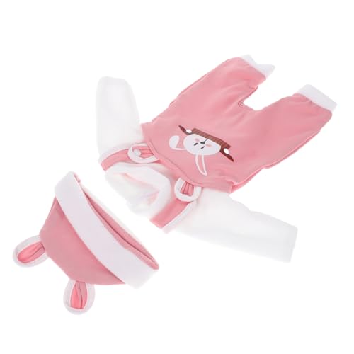 KONTONTY Puppenkleidung Für Babypuppen Bekleidungsset Mit Overall Und Hut Süße Puppenoutfit Für Simulationspuppen Kompakter Puppenhut Zum Spielen von KONTONTY