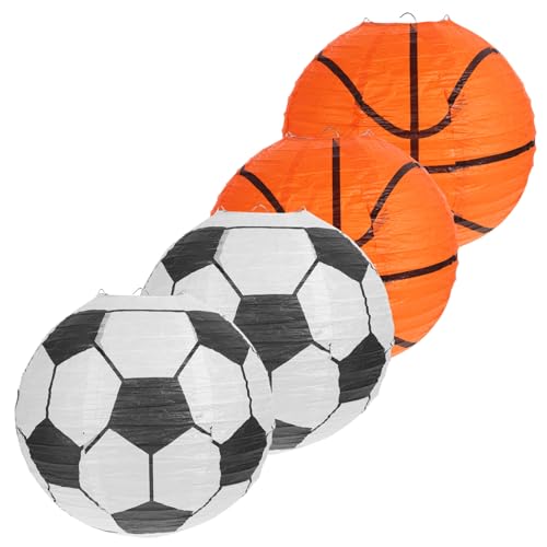 KONTONTY 1 Satz Sportliche Laternen Dekoration für Geburtstagsfeiern Basketball und Fußball Laternen für Themenpartys und Kreative Deko von KONTONTY