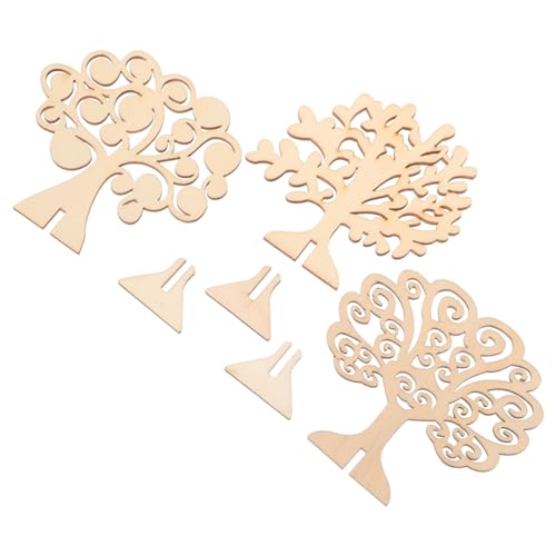 KONTONTY 1 Satz Teiliges Baumförmige Holzscheiben Diy Holzstücke Für Kreative Bastelprojekte Langlebige Glatte Kanten Für Dekoration Und Große Holzornamente 3 Stück von KONTONTY