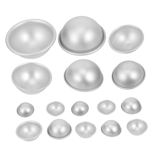 KONTONTY 1 Satz Teiliges Diy Kugelformen Für Badebomben Seifen Und Backwaren Hochwertige Aluminiumlegierung Einfache Handhabung Und Schnelles Entformen Für Kreative Bastelprojekte 16 Stück von KONTONTY