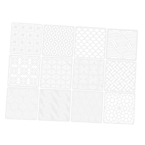 KONTONTY 1 Satz Teiliges Geometrisches Schablonen Für Wiederverwendbare Diy Malvorlagen Zur Wandgestaltung Und Möbeldekoration Für Kreative Projekte Fantasie 12 Stück von KONTONTY