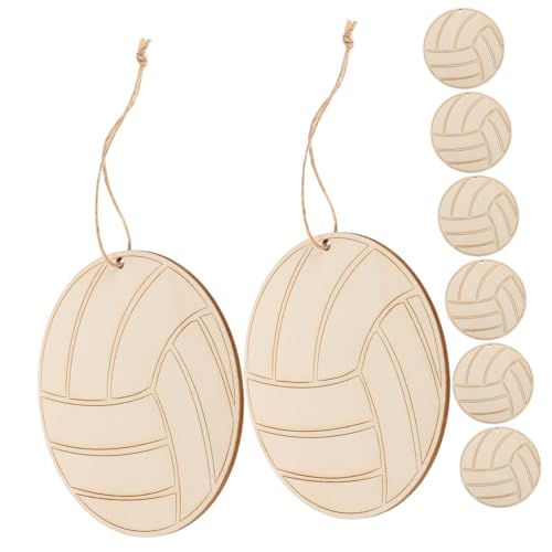 KONTONTY 1 Satz Volleyballanhänger Aus Holz Diy Hängeetiketten Volleyball-partygeschenke Volleyball-party-dekoration Volleyball-hängeornamente Volleyball-handwerk Volleyballdekoration Holz von KONTONTY