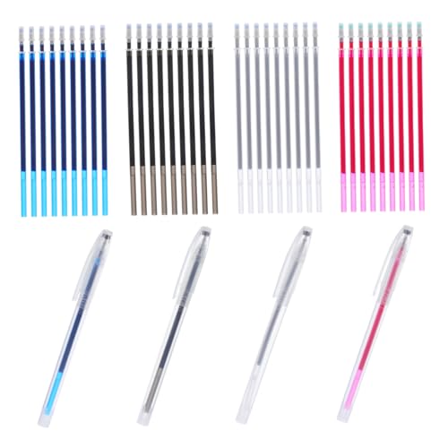 KONTONTY 1 Satz Wasserlösliche Stifte Set mit Nachfüllungen für Stoffmarkierung Kreuzstich Stickerei und DIY Projekte Blau Schwarz Silber Erasable Fabric Pens für Kreative Anwendungen von KONTONTY
