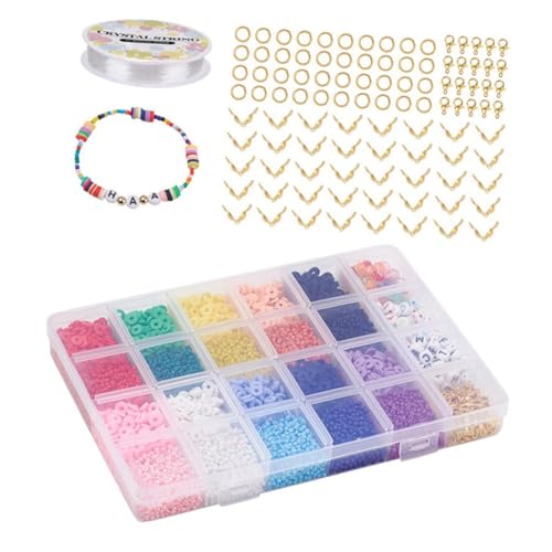 KONTONTY 1 Satz Weiches Tonset Charme Bausatz Armbänder Perlen Aus Naturstein Bausätze Perlen Für Schmuckhersteller Perlen-kit Reize Buchstabenperlen Nieten Halskette Plastik KONTONTY 1 Satz Weiches Tonset Charme Bausatz Armbänder Perlen Aus Naturstein Bausätze Perlen Für Schmuckhersteller Perlen-kit Reize Buchstabenperlen Nieten Halskette Plastik von KONTONTY