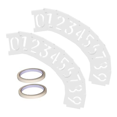 KONTONTY 1 Satz Zahlen Schablonen Set für Malprojekte Wiederverwendbare Diy Schablonen für Wandkunst und Hausnummern Designs mit Doppelseitigem Klebeband Praktische Malhilfe für Kreative von KONTONTY