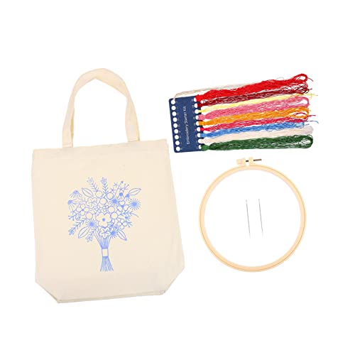 KONTONTY 1 Satz bestickte Tasche aus Segeltuch Taschen Stickrahmen Nährahmen Stickhalter Stickständer und -rahmen Bausätze embroidery kit Stickset lässige Handtasche Umhängetasche für Damen von KONTONTY