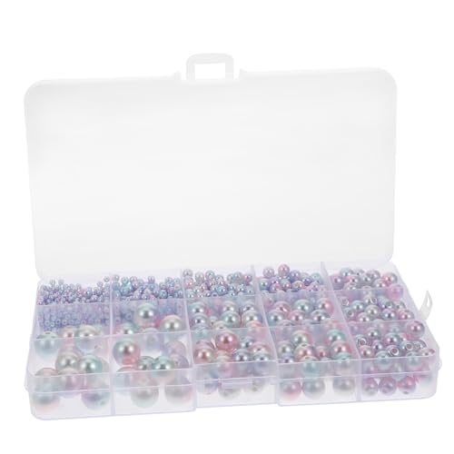 KONTONTY 1 Schachtel künstliche perle runde lose Perlen Halskette DIY lose Perlen Zubehör zur Schmuckherstellung Bastelperlen selber machen runde Perlendekore schmuck DIY perlen Harz Bunt von KONTONTY