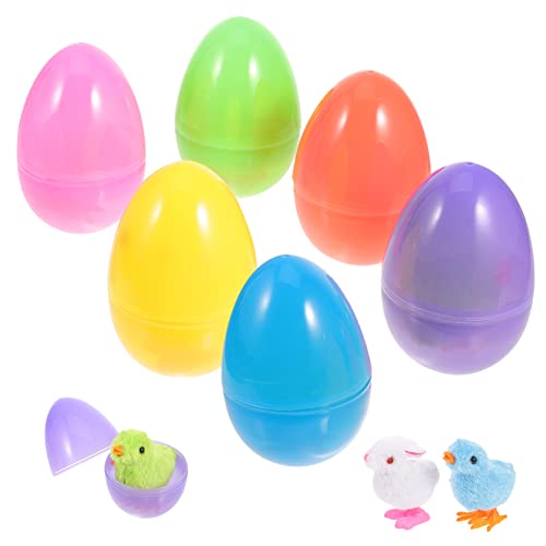 KONTONTY 1 Set Eierschalen Kaninchen Hühner Set Häschen Und Springendes Küken Aufziehspielzeug Plüsch Aufziehhasen Und Küken Partygeschenke Für Hühner Aufziehspielzeug Osterkorb von KONTONTY