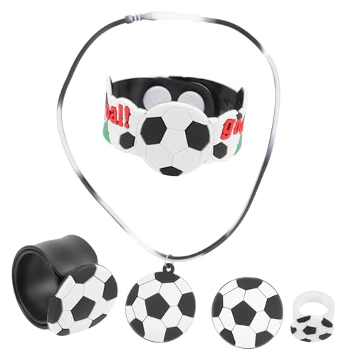 KONTONTY 1 Set Fußball Party Geschenk Fußball Slap Bands Fußball Armband Kreative Ring Halskette Für Kinder DIY Brosche Kreative Fußball Halskette Kinder Halskette Jungen Kind von KONTONTY