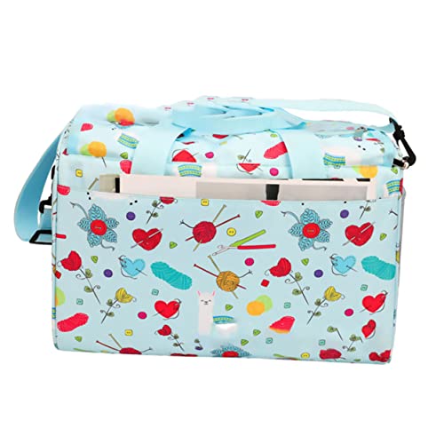 KONTONTY 1 Stück Aufbewahrungstasche aus Wolle Garn Taschen Stickerei-Aufbewahrungstasche Basteln täglich Lagerung gewebesäcke knitting bag handtasche Stricktasche Haushaltsbeutel Blue von KONTONTY