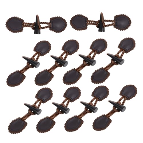 KONTONTY 10 Paare Harz Horn Knebelknöpfe für Wintermäntel Langlebige Retro Verschlussknöpfe zum Annähen Geeignet für Schwere Wollmäntel Modische DIY Nähknöpfe für Damen Herren von KONTONTY