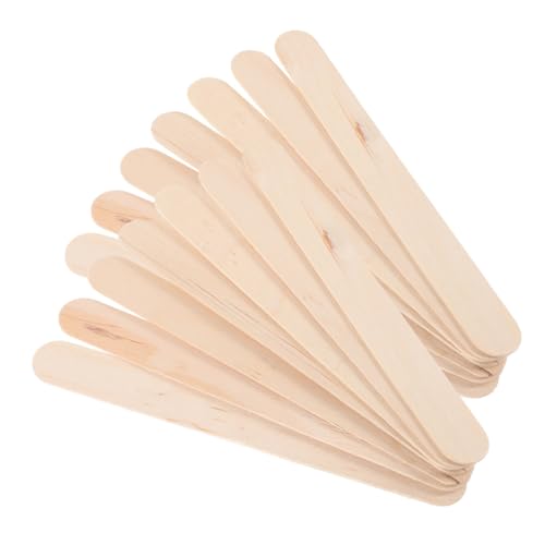 KONTONTY 10 Packungen Holz Popsicle Sticks Glatte Oberfläche Vielseitig für Basteln Diy Natürliche Holzstäbchen für Sommerpartys Kindergarten und Dessertläden von KONTONTY