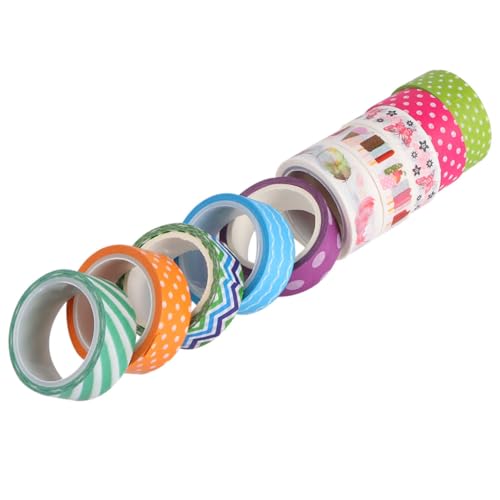 KONTONTY 10 Rollen Teiliges Washi Tape Dekoratives Scrapbook Klebeband pro Handreißbar Vielseitig für Tagebuch Planer Geschenkverpackung DIY Bastelbedarf Sichere Materialien KONTONTY 10 Rollen Teiliges Washi Tape Dekoratives Scrapbook Klebeband pro Handreißbar Vielseitig für Tagebuch Planer Geschenkverpackung DIY Bastelbedarf Sichere Materialien von KONTONTY