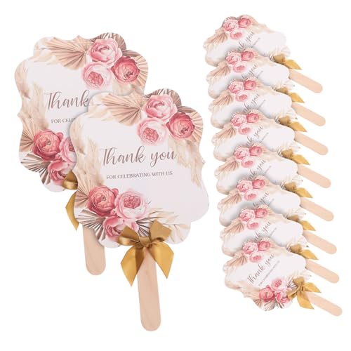 KONTONTY 10 Sätze Diy Hochzeit Fächer Handventilatoren für Partys Diy Bastelarbeit als Hochzeitsgeschenk oder Fotorequisite von KONTONTY