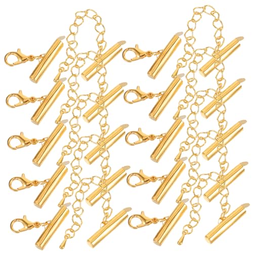 KONTONTY 10 Sätze Schiebeverschluss Kit für DIY Schmuckherstellung Teiliges Hochwertigen Langlebigen Endkappen für Bead Loom und Armbänder Einfach zu Montieren Elegantes Design von KONTONTY
