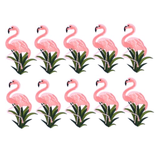 KONTONTY 10 Stk Bestickte Aufnäher Mit Flamingos Flamingo Bügelbild Patch von KONTONTY