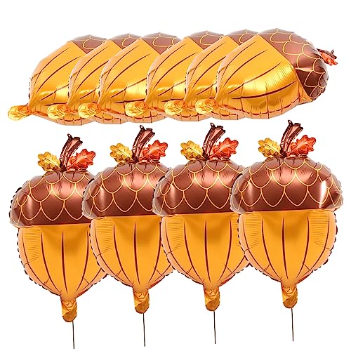 KONTONTY 10 Stück Aluminiumfolienballons Herbstballons Thanksgiving Partyballons Tannenzapfenförmige Ballons Thanksgiving Luftballons Folienballons Tannenzapfenballons von KONTONTY