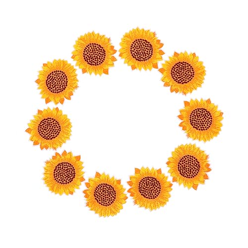KONTONTY 10 Stück Banner sonnenblumen aufnäher apfelding sewing accessories flicken Dekoration von Kleidung Hinterhof Stoff hübsches Sonnenblumenfeld Sonnenblumen-Stickpatch Vlies Yellow KONTONTY 10 Stück Banner sonnenblumen aufnäher apfelding sewing accessories flicken Dekoration von Kleidung Hinterhof Stoff hübsches Sonnenblumenfeld Sonnenblumen-Stickpatch Vlies Yellow von KONTONTY