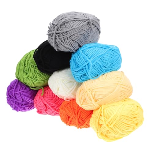 KONTONTY 10 Stück Baumwollgarn Knäuel Bunten Farben Handarbeitsgarn für Stricken und Häkeln für Diy Projekte Wie Schals und Mehr von KONTONTY
