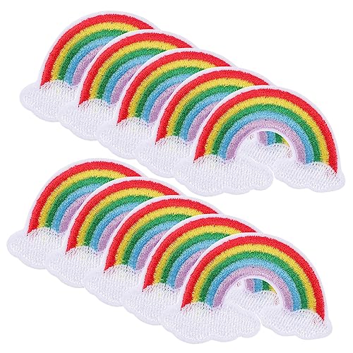 KONTONTY 10 Stück Bemalte Wolkenstickerei igelkostümkinder fashing costume textilien bügelbilder Gesicht Glitzer Dekorationen Nähwerkzeug Hosen reparieren Flicken Stoff Colorful von KONTONTY