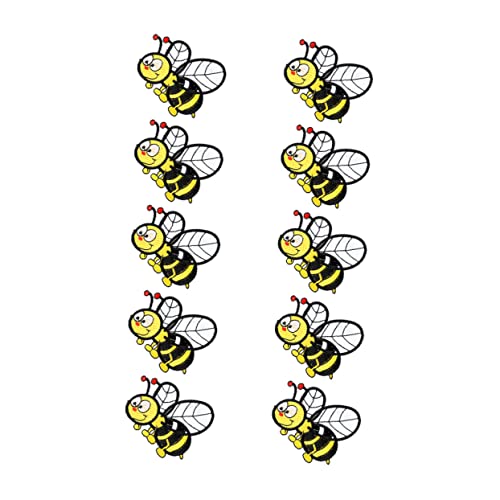 KONTONTY 10 Stück Biene bestickter Stoffaufnäher Patch sortiert kleiden Karikatur Aufnäher nähen kinderkleider kinderkleidung gestickte Aufnäher Stickerei-Bienen-Abzeichen Vlies Yellow KONTONTY 10 Stück Biene bestickter Stoffaufnäher Patch sortiert kleiden Karikatur Aufnäher nähen kinderkleider kinderkleidung gestickte Aufnäher Stickerei-Bienen-Abzeichen Vlies Yellow von KONTONTY