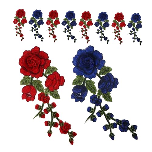 KONTONTY 10 Stück Blumen Näh Stoff Applikationen Blumen Applikation Flicken Stickerei Nähen Basteln Dekoration Dekorative Aufnäher Aufbügler Applikationen Zum Aufbügeln Rucksack von KONTONTY