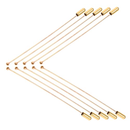 KONTONTY 10 Stück Brosche Hutnadel Hut Schmucknadel DIY-schmuckfunde Anstecknadel Aus Metall Lange Sicherheitsnadel Handgefertigte Anstecknadel Edelstahlnadel Golden Rostfreier Stahl von KONTONTY
