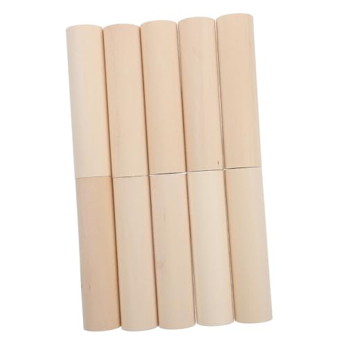 KONTONTY 10 Stück Diy Holz Rundstäbe Unbearbeitetes Holz für Bastelprojekte Glatte Oberflächen für Kreative Handarbeiten und Wanddekoration von KONTONTY