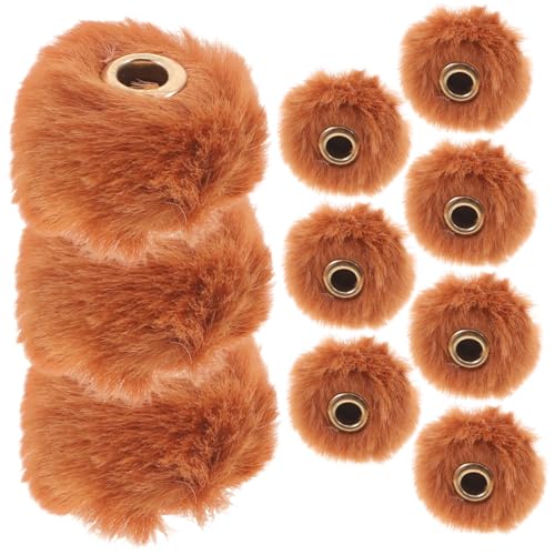 KONTONTY 10 Stück Fellknäuel-anhänger Pompon Für Halsketten Kunstpelzperlen Pompons Für Accessoires Diy Fellknäuel-zubehör Kleine Fellbommel Pom-pom-perlen Künstliches Kaninchenfell Brown von KONTONTY