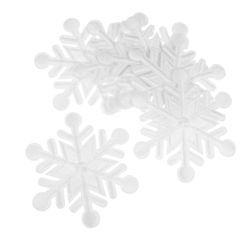 KONTONTY 10 Stück Gestickte Aufnäher Schneeflocke Thema schmücken sticken nähen Benutzerdefinierte Patch Aufnäher für Jeans Punk -Patches Patches für Hüte Stoff Weiß von KONTONTY