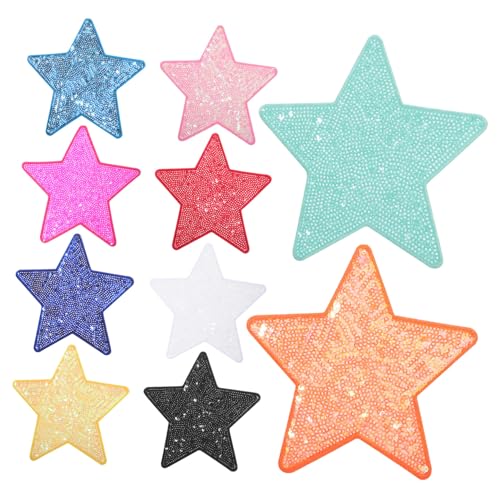 KONTONTY 10 Stück Gestickter Stoffaufnäher Zubehör Gestickte Aufnäher Sternpailletten Sterne Form Himmlisch Patch Kleiderflicken Nähen Flecken Perlen Pailletten Und Selbstklebende Rückseite KONTONTY 10 Stück Gestickter Stoffaufnäher Zubehör Gestickte Aufnäher Sternpailletten Sterne Form Himmlisch Patch Kleiderflicken Nähen Flecken Perlen Pailletten Und Selbstklebende Rückseite von KONTONTY