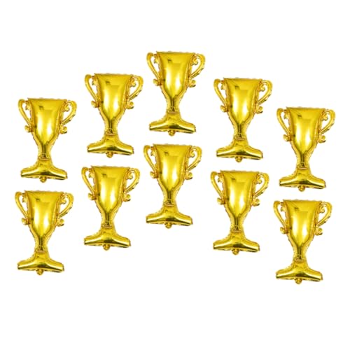 KONTONTY 10 Stück Goldene Trophy Ballons Aluminium Folienballons für Abschlussfeier Sportevents Kreative Partydeko für Geburtstagsfeiern Festliche Anlässe von KONTONTY