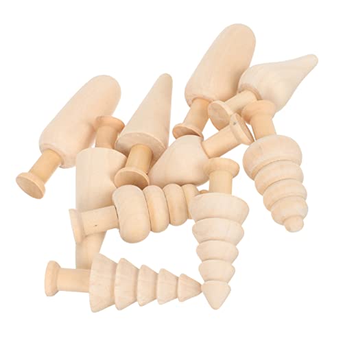 KONTONTY 10 Stück Hölzerne Kleine Pilzspielzeug Weihnachtspilz Hölzerner Baum Holz Baum Unfertige Holzbäume Baum Spielzeugbaum Baumfigur Aus Holz Hölzerne Bäume Lotusbaum von KONTONTY