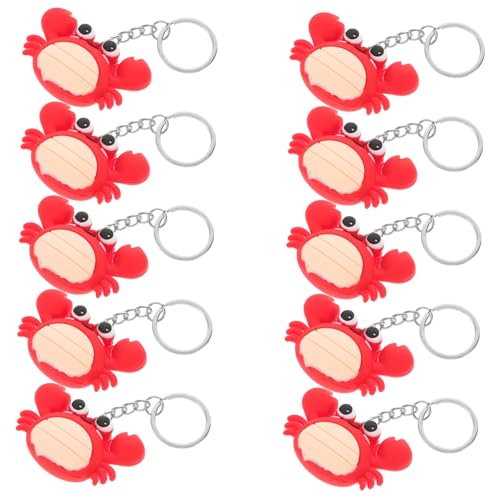 KONTONTY 10 Stück Cartoon-schlüsselanhänger Mit Meerestieren Simulation Einer Krabbe Aufhängbar Rucksackanhänger Taschenanhänger Handyanhänger von KONTONTY