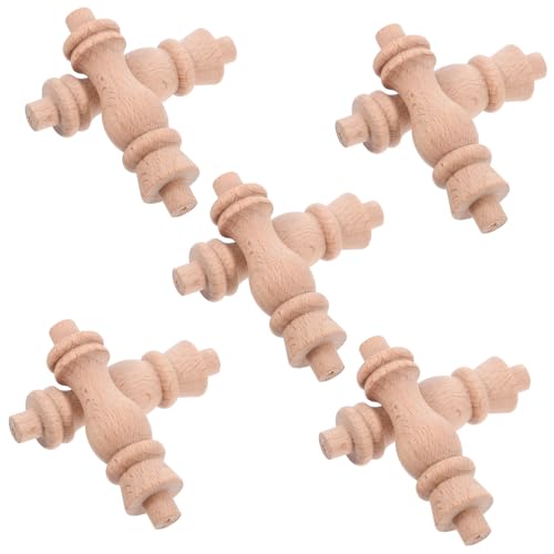 KONTONTY 10 Stück Kürbissäulentrennwand aus massivem Holz Möbel horizontal Innere Treppe dekorativ unfertiges Holzhandwerk Holzbaluster Holzspindeln für Bastelarbeiten Khaki von KONTONTY