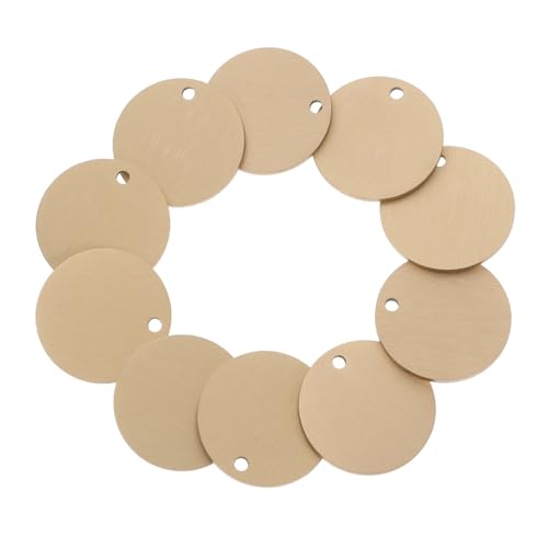 KONTONTY 10 Stück Messing Blanko Runde Tags mit Loch Unbearbeitete Runde Anhänger für Stempeln und Gravieren Vielseitige Anwendung für Industrie und Handwerk von KONTONTY