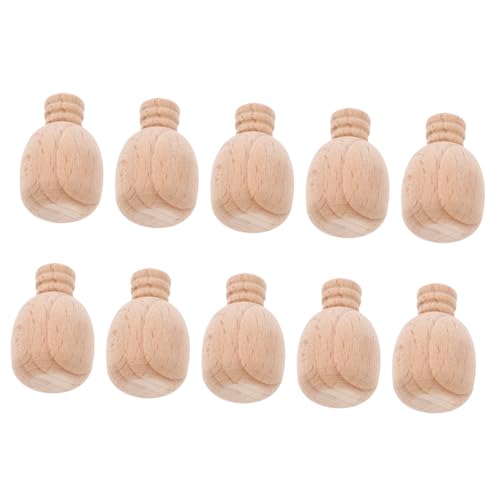 KONTONTY 10 Stück Miniatur Weinflasche Unbehandeltem Holz für DIY Bastelprojekte und Kreative Dekorationen für Partys und Besondere Anlässe von KONTONTY