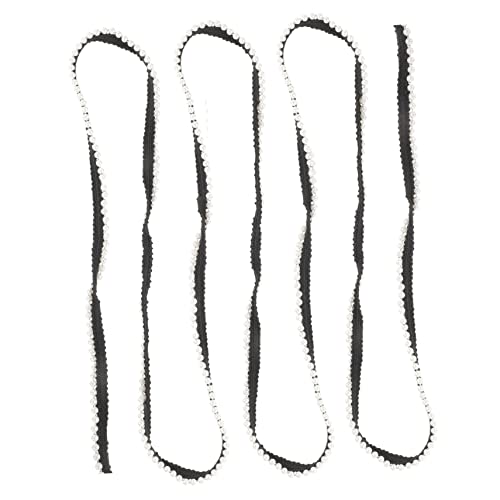 KONTONTY 10 Stück Nähen Trimmen Bastelband Aus Spitze Spitzenstoff Schwarze Spitze Spitzenbesatz Zum Nähen Dehnbarer, Elastischer Spitzenbesatz Dehnbares Spitzenband Stoffband Polyester von KONTONTY