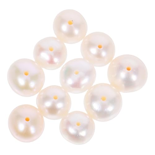 KONTONTY 10 Stück Natürliche Süßwasser-perlen Lose Spacer-perlen mit Bohrung Nahe-runde Form für DIY Armband Halskette Schmuckherstellung und Bastelzubehör KONTONTY 10 Stück Natürliche Süßwasser-perlen Lose Spacer-perlen mit Bohrung Nahe-runde Form für DIY Armband Halskette Schmuckherstellung und Bastelzubehör von KONTONTY