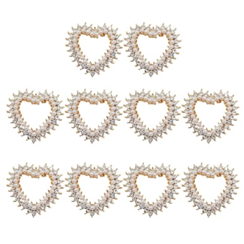 KONTONTY 10 Stück Perle -Strasszubehör DIY Haarschmuck Material kopfschmuck zubehör selber machen Verzierungen für das Handwerk Kleidung Accessoires künstliche Perlenbroschen Legierung von KONTONTY