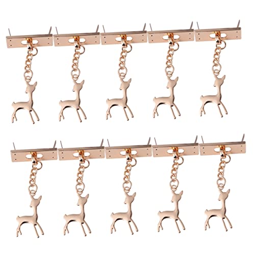 KONTONTY 10 Stück Rehfarbene Metallschnalle Taschenverschlüsse Und -verschlüsse Schließe Hirsch Tasche Taschenherstellungsmaterial Handtasche Dekorative Schnalle Golden von KONTONTY