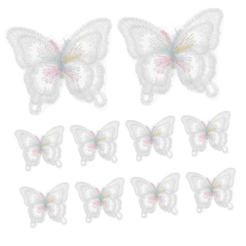KONTONTY 10 Stück Teiliges Doppellagige Schmetterling Spitzenstoff Applikationen Organza Patches zum Aufnähen für Hochzeit Brautkleid Kleidung Taschen Hüte DIY Dekoration KONTONTY 10 Stück Teiliges Doppellagige Schmetterling Spitzenstoff Applikationen Organza Patches zum Aufnähen für Hochzeit Brautkleid Kleidung Taschen Hüte DIY Dekoration von KONTONTY