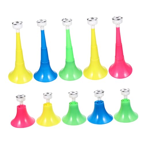 KONTONTY 10 Stück Teiliges Fußballspiel tröten Laute Fanfarenhörner aus Robustem Bunte Cheerleading horn signale für Fans Leicht und Tragbar zum Anfeuern Zufällige Farbe Zufällige Farbe von KONTONTY