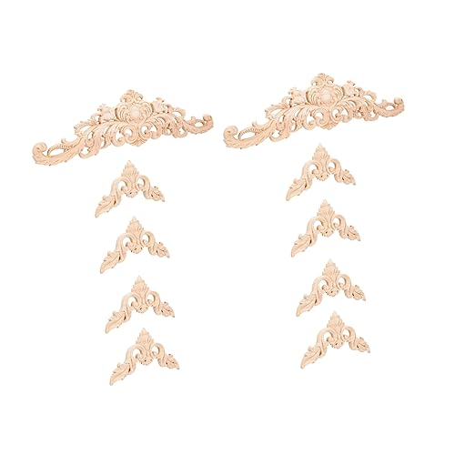 KONTONTY 10 Stück Teiliges Holz DIY Schnitzereien Unlackierte Holzapplikationen für Möbel Türen und Betten Vielseitige Dekoration für Schränke und Fenster KONTONTY 10 Stück Teiliges Holz DIY Schnitzereien Unlackierte Holzapplikationen für Möbel Türen und Betten Vielseitige Dekoration für Schränke und Fenster von KONTONTY