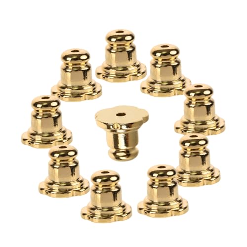 KONTONTY 10 Stück Teiliges Kupfer Ohrstecker Verschlüsse mit Goldbeschichtung Sichere und Praktische Ohrring Rückenstopper für Steckohrringe Flexibel und Einfach Aufzusetzen für DIY von KONTONTY