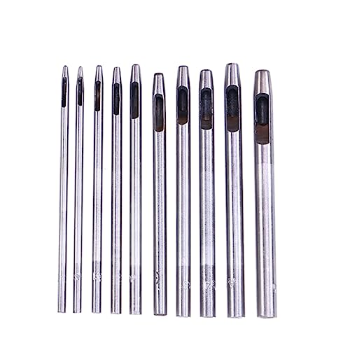 KONTONTY 10 Stück Teiliges Lederlochstanzer Set Rundlocher Hohlschneider für Gürtel Uhrenarmbänder Lederhandwerk Canvas Einfach zu Bedienen Langlebig Vielseitig für DIY Projekte von KONTONTY