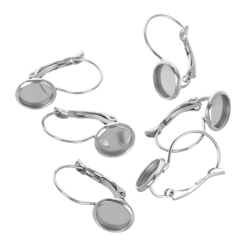 KONTONTY 10 Stück Teiliges Ohrhaken aus Edelstahl mit Runden Aufsätzen Langlebige Robuste Schmuckzubehör für DIY Ohrringe Elegant Verarbeitet zum Selbermachen von Ohrstecker Einfassungen von KONTONTY