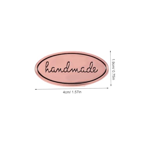 KONTONTY 10 Stück Teiliges Ovale Metalllabels aus Zinklegierung Handgenähte Etiketten für DIY handarbeiten Robuste Roségoldfarbene Nähschilder für Kleidung Taschen Schuhe Jeans und von KONTONTY